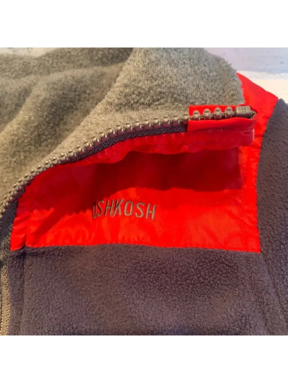 OSHGOSH B’GOSH Boy’s Reversible Zip Up Jacket - Red/Blue/Grey - Size: 2T